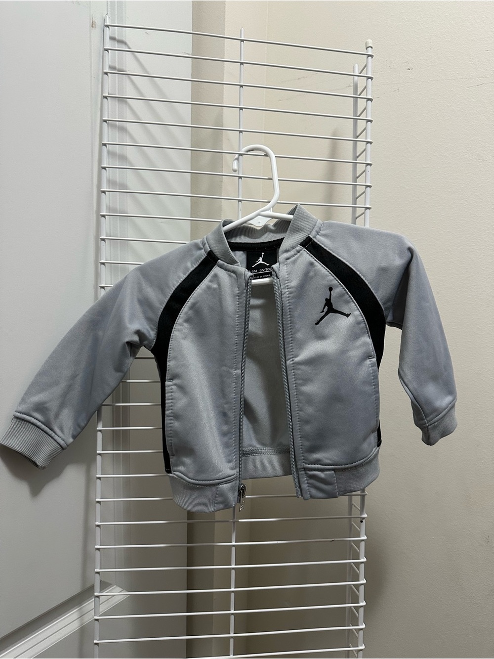 Jordan 3-6months Light Gray and Black Track Jacket